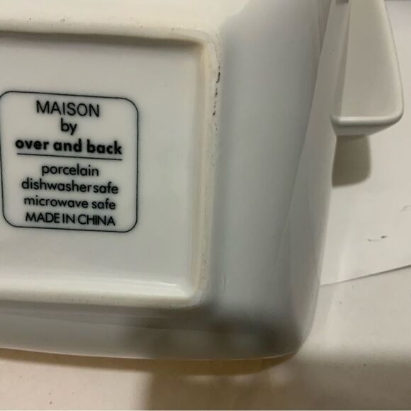 [3] Over and Back “Maison " WHITE PORCELAIN 8” SQUARE BOWLS  EUC A20 - Picture 4 of 7